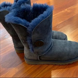 Dark blue Bailey Button UGGs